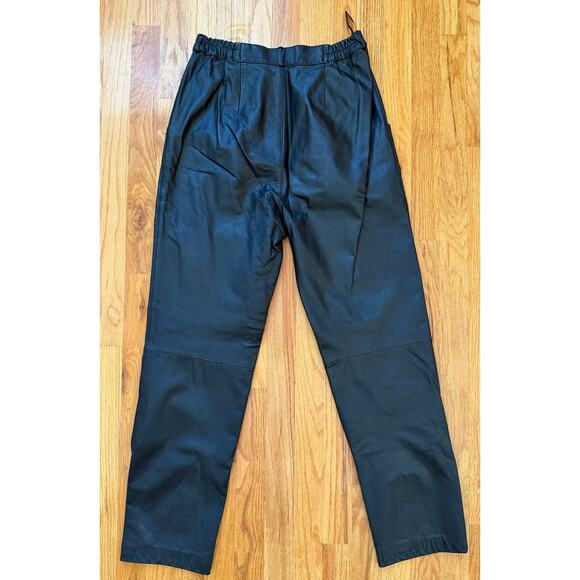 Diversity vintage leather pant size 8 Black Pleated 100% genuine leather pants - Picture 10 of 12